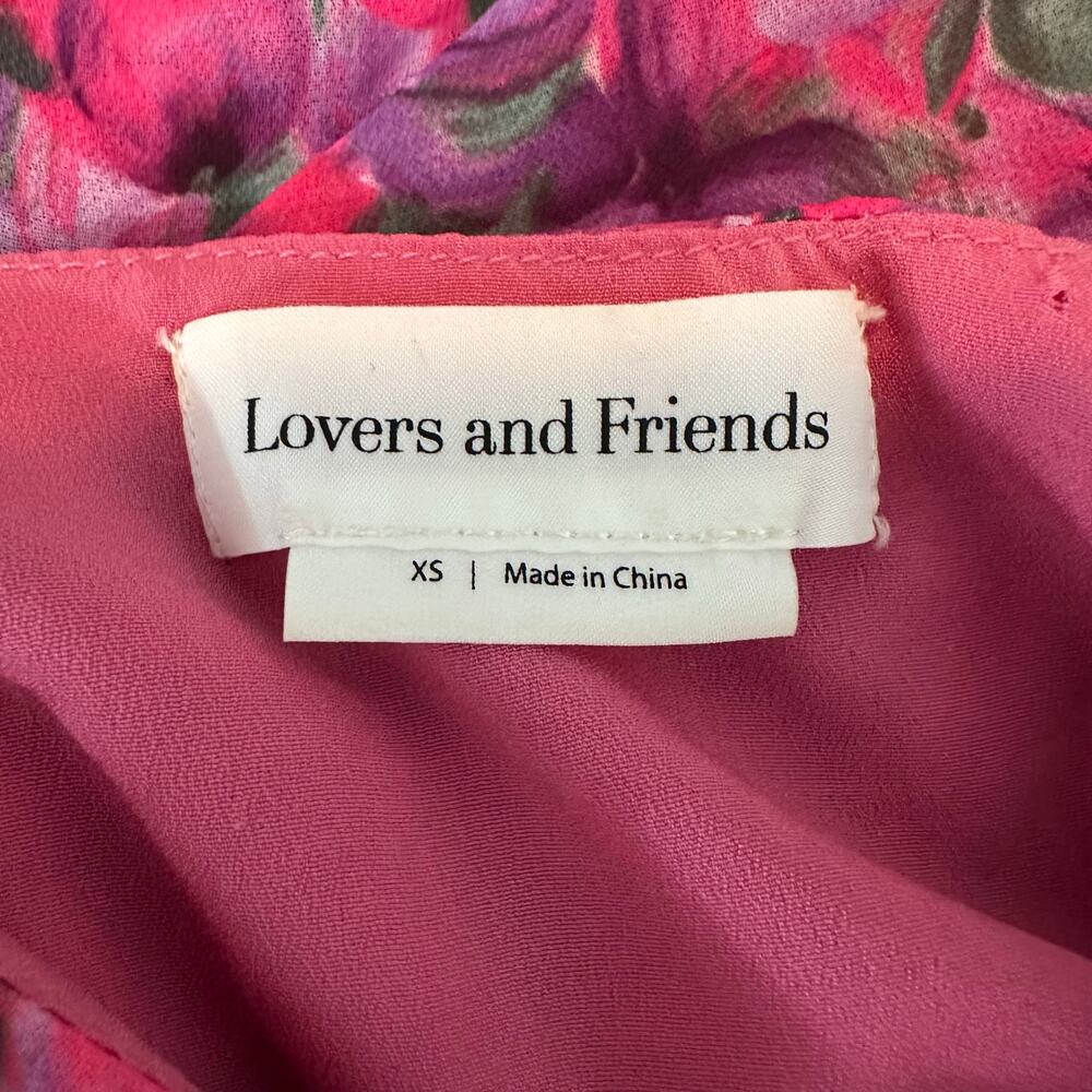 Lovers + Friends Hazel Mini Dress Ruffles | Pink Floral | SZ XS - Picture 10 of 12